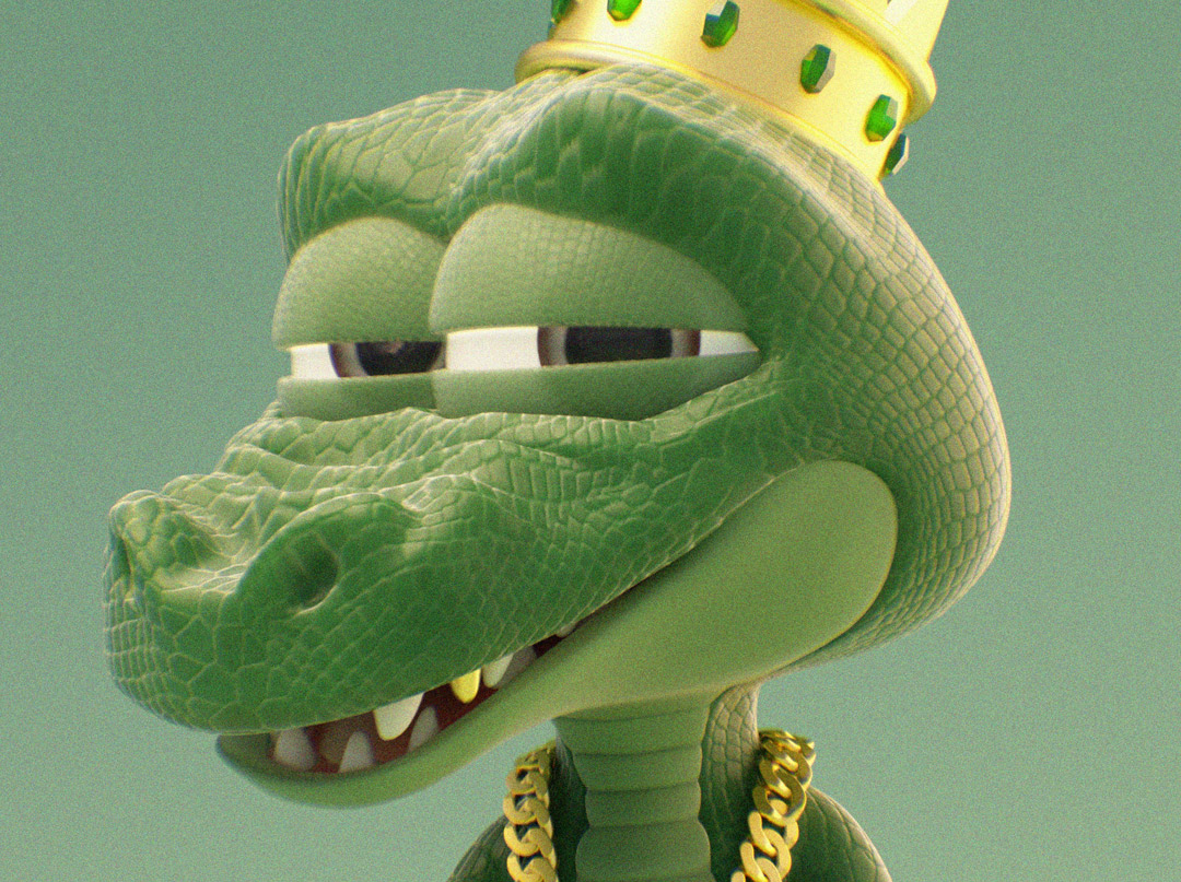 Krocco character as a king wearing a crown